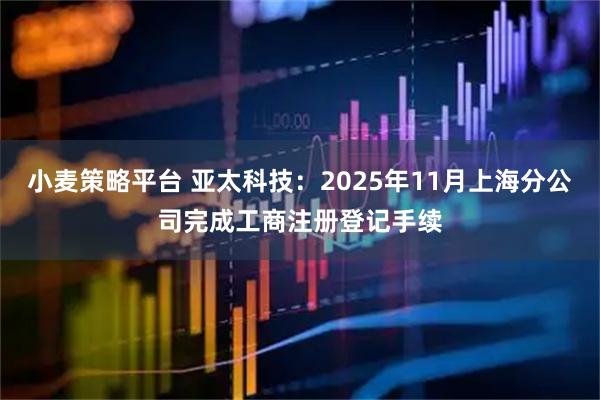 小麦策略平台 亚太科技：2025年11月上海分公司完成工商注册登记手续