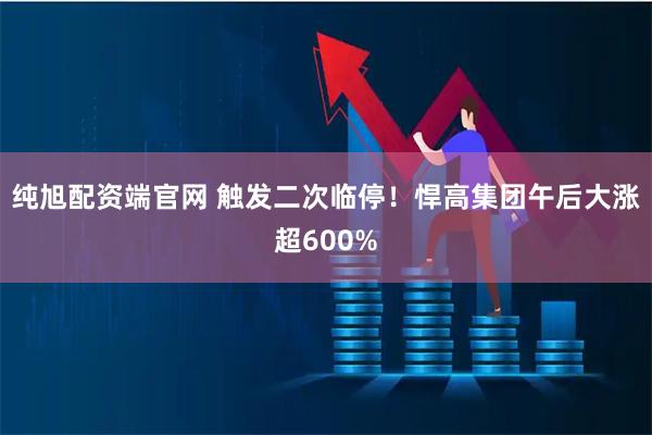 纯旭配资端官网 触发二次临停！悍高集团午后大涨超600%